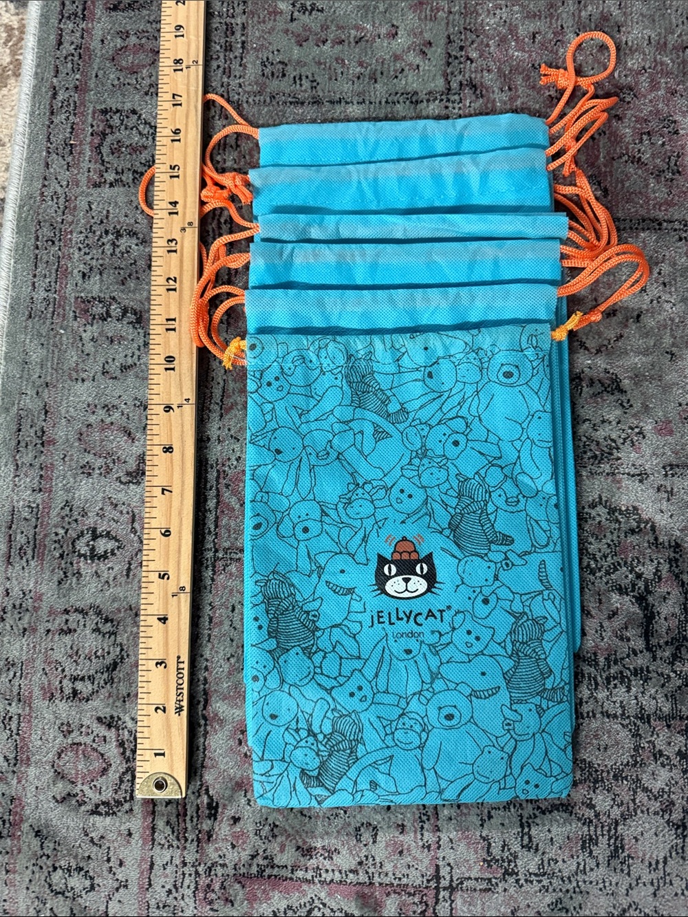 6 Jellycat Drawstring Pouches (bag bundle)
